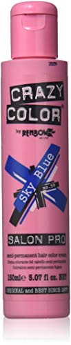 Crazy Color Semi Permanent Hair Color Cream, 150ML (Sky Blue)