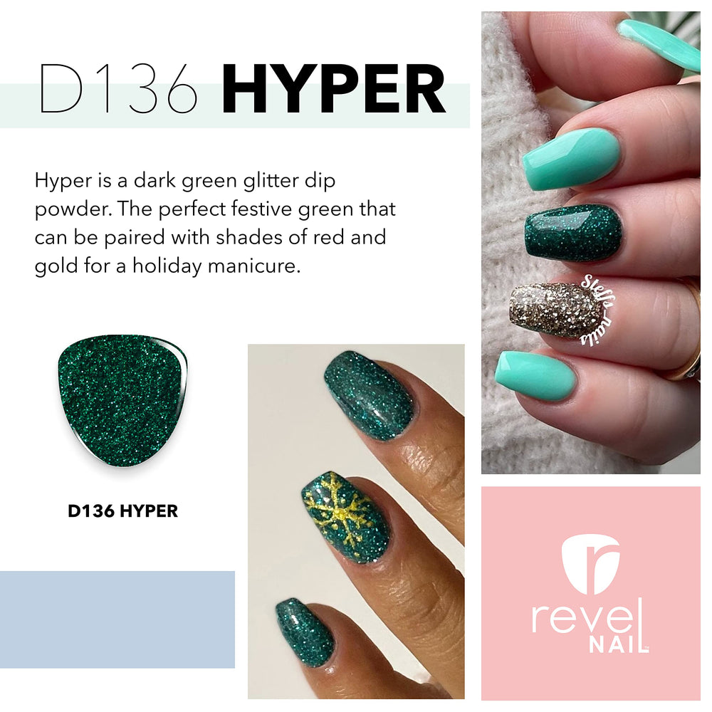 Revel Nail Dip Powder - Green - Hyper 0.5oz
