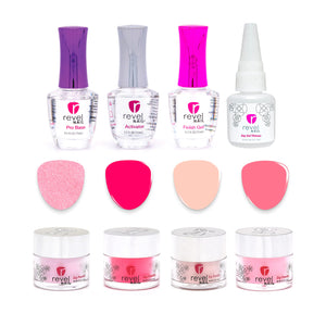 Revel Nail Starter Dip Powder Kit - 4 steps - Pretty In Pink