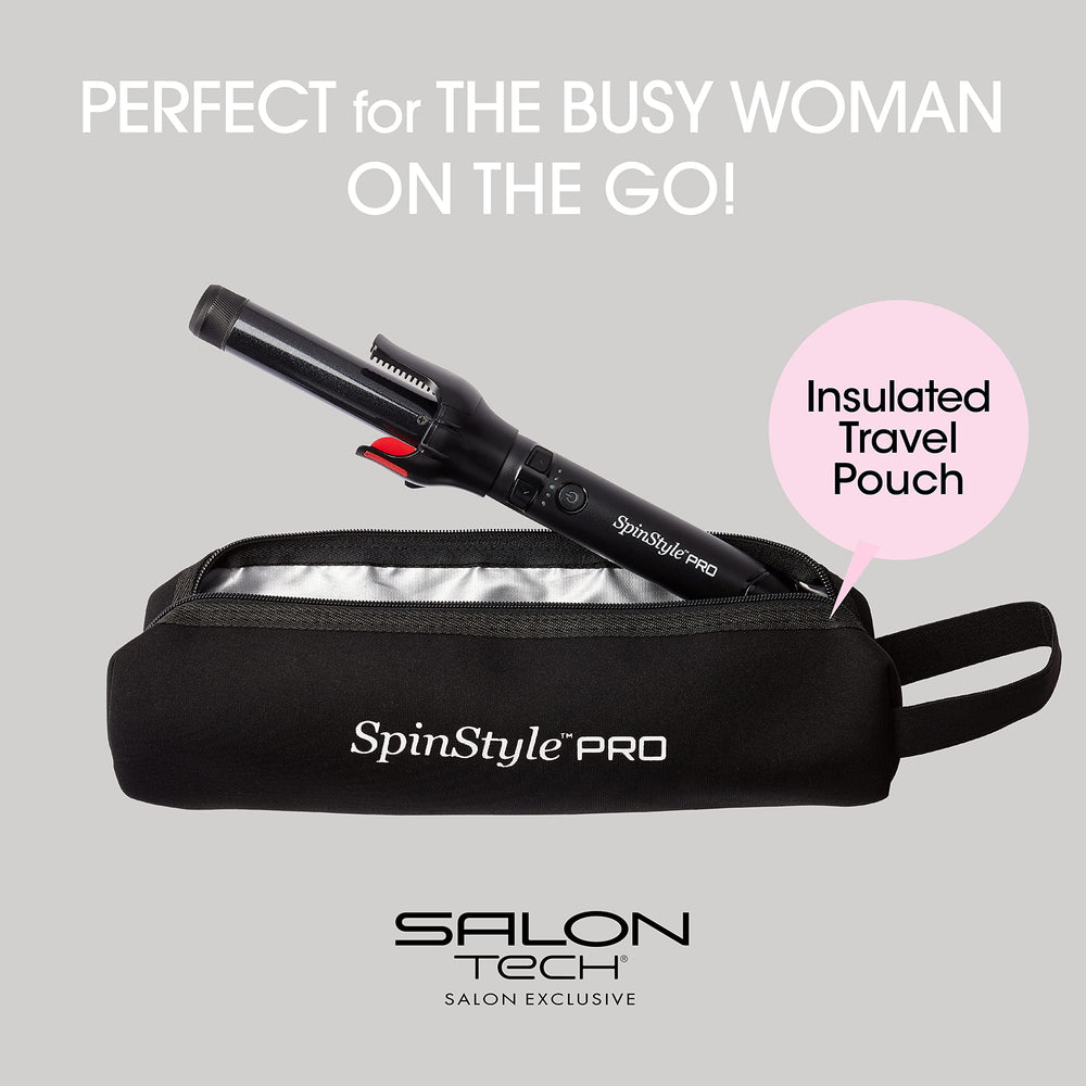Salon Tech -  SpinStyle PRO Automatic Curling Iron, 1 Inch, Newly Upgraded, Ceramic Ionic Bi-Directional Spinning Barrel, 5 Temperature Settings 250-450°F, with Patented Curl Dial Technology