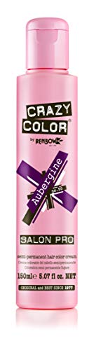 Crazy Color Semi Permanent Hair Color Cream, 150ML (Aubergine)