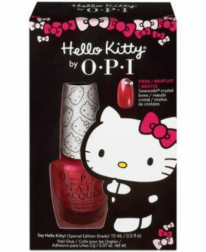 O.P.I Nail Polish- O.P.I Say Hello Kitty + Crystal Charm 0.5 oz