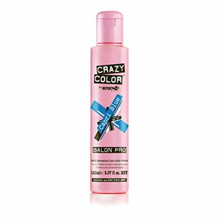 Crazy Color Semi Permanent Hair Color Cream, 150ML (Capri Blue)