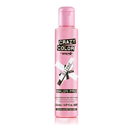 Crazy Color Semi Permanent Hair Color Cream, 150ML (Silver)