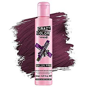 Crazy Color Semi Permanent Hair Color Cream, 150ML (Aubergine)