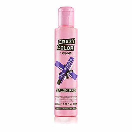 Crazy Color Semi Permanent Hair Color Cream, 150ML (Hot Purple)